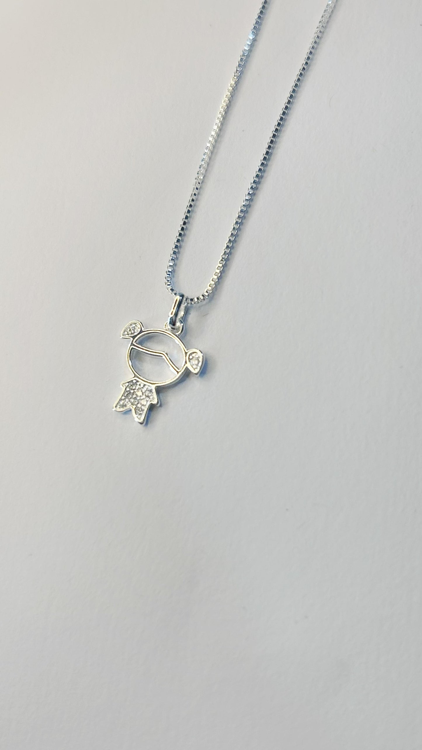 Colar Menina — Prata Leve, 38 cm