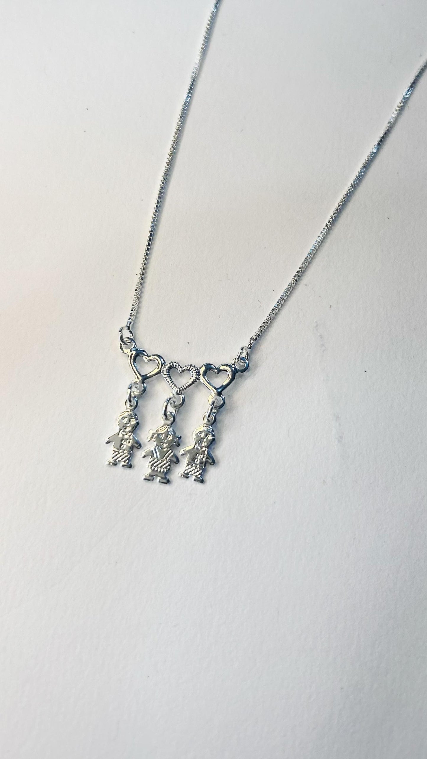 Colar De Prata 3 Pessoas 3 Corações