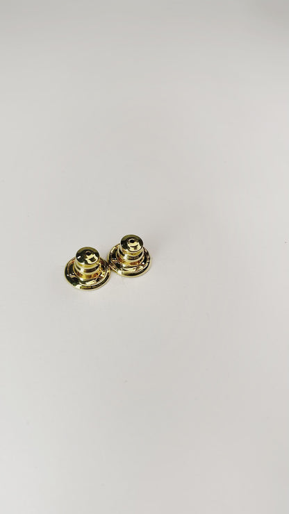 Brinco Ponto de Luz com Drusa Prata Natural Folheado a Ouro 18k