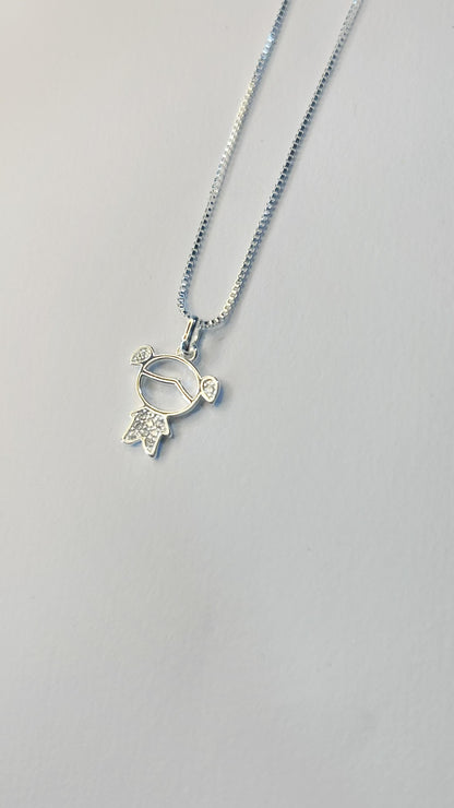 Colar Menina — Prata Leve, 38 cm