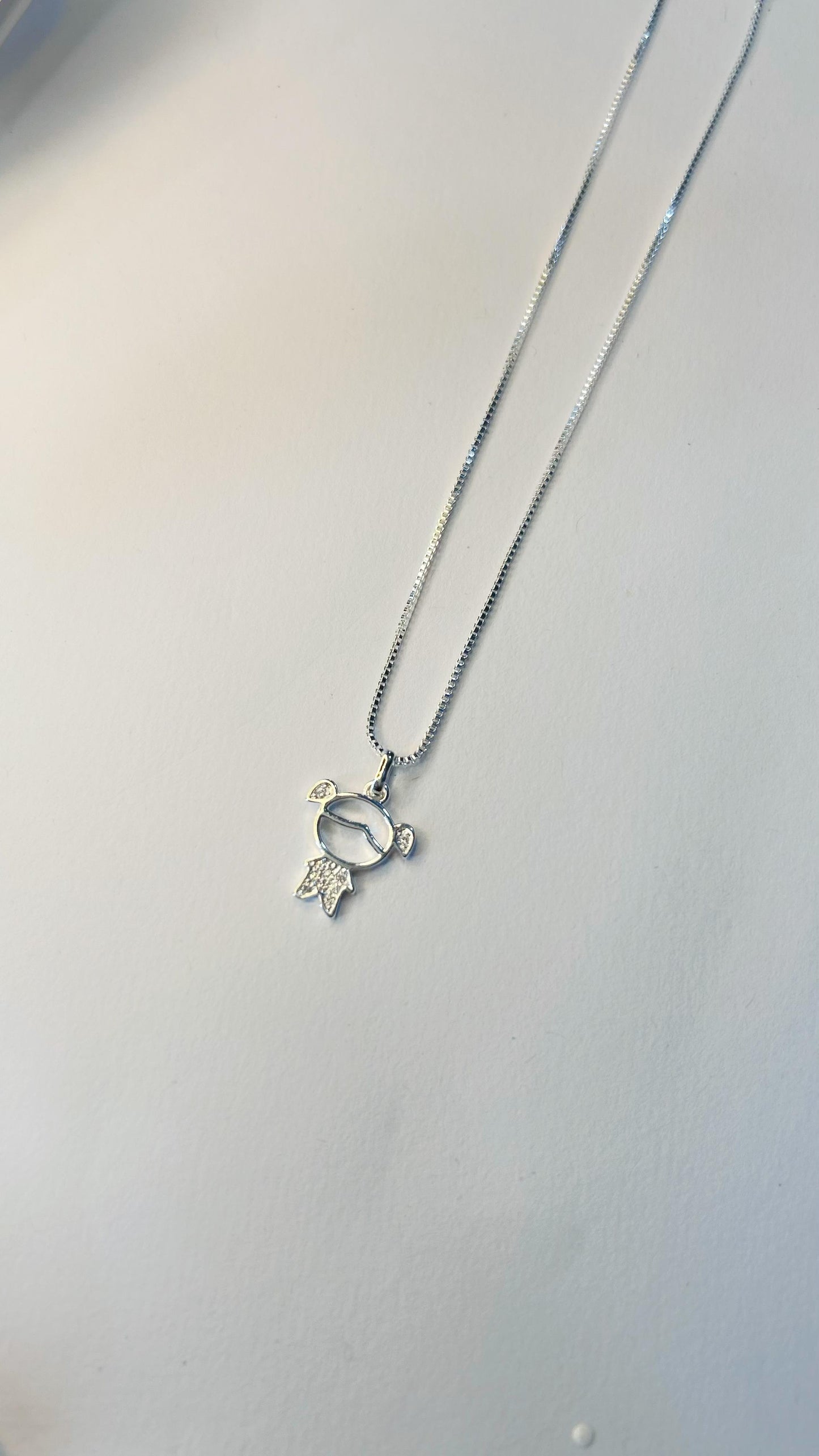 Colar Menina — Prata Leve, 38 cm