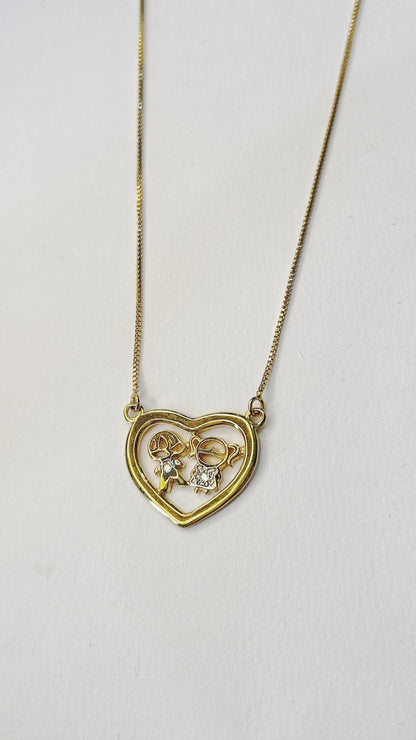 Colar Filho e Filha Coração