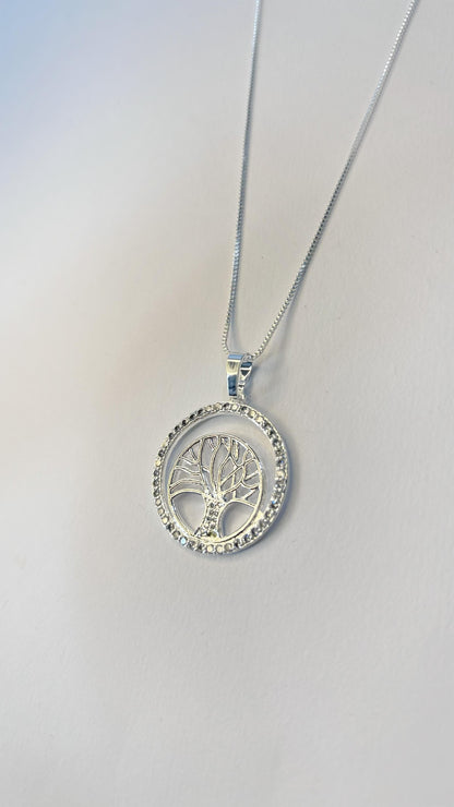 Colar Arvore Prata Leve