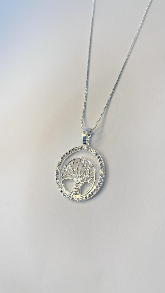 Colar Arvore Prata Leve
