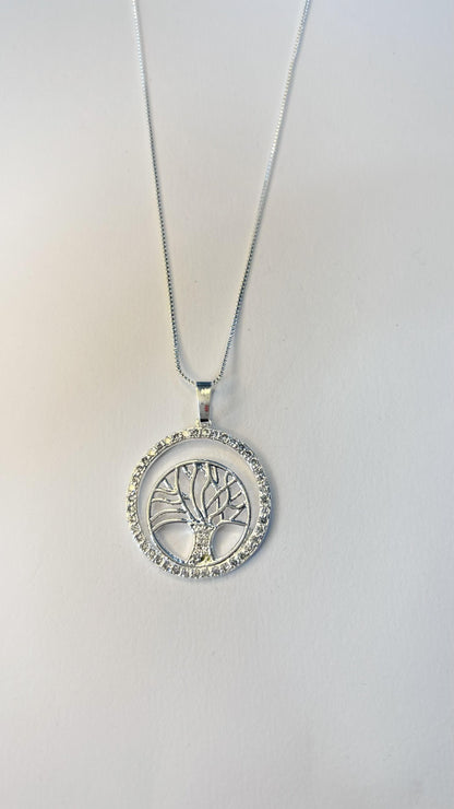 Colar Arvore Prata Leve