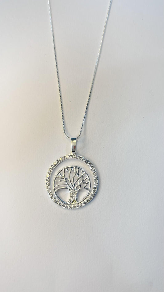 Colar Arvore Prata Leve